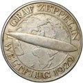 Монета 3 рейхсмарки (марки) 1930 A Полёт дирижабля Граф Цеппелин 1929 Германия