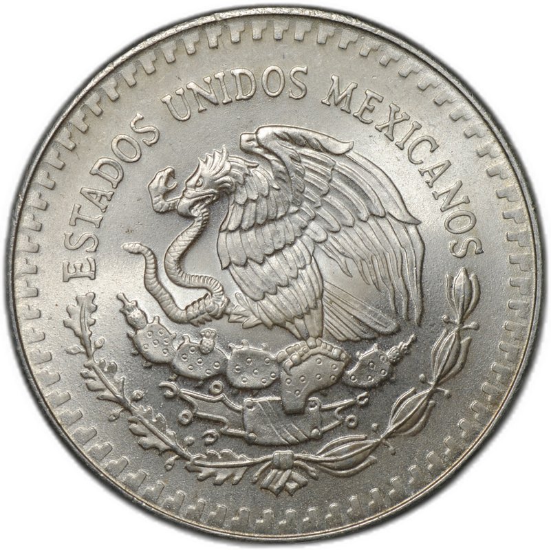 Монета 1 онза (уцнция серебра) 1991 Свобода Мексика