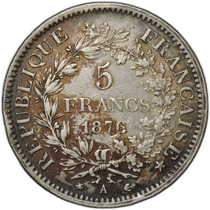 Монета 5 франков 1876 A Франция