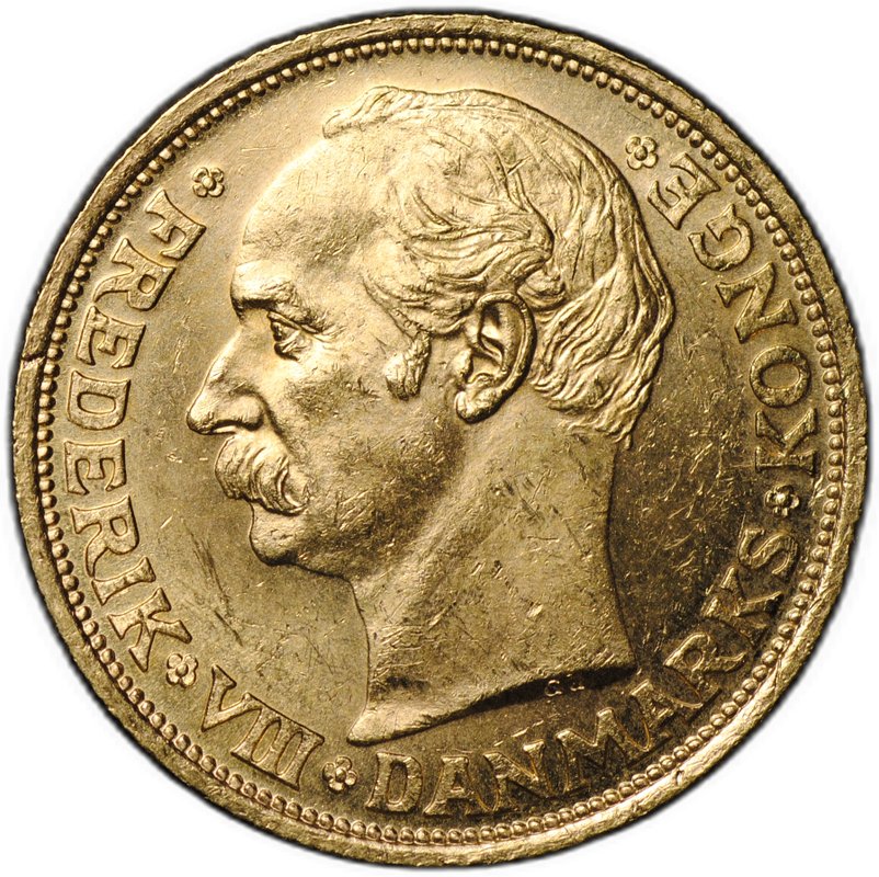 Монета 20 крон 1911 Дания