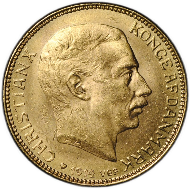 Монета 20 крон 1914 Дания