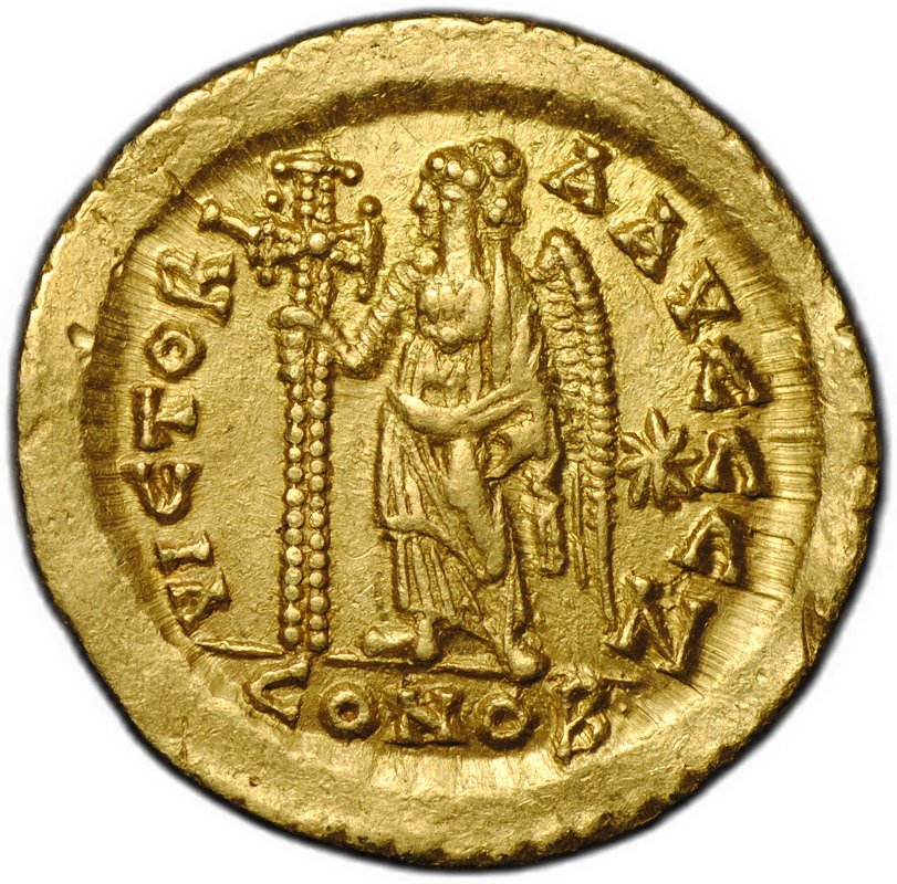 Монета Солид 462-466 Лев I Макелла Виктория Восточная Римская империя Византия