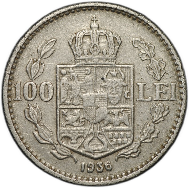 Монета 100 лей 1936 Румыния