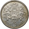 Монета 5 лат 1931 Латвия