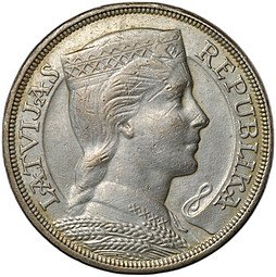 фото для Монета 5 лат 1931 Латвия Аверс