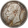 Монета 5 франков 1869 Бельгия