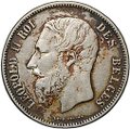 Монета 5 франков 1869 Бельгия