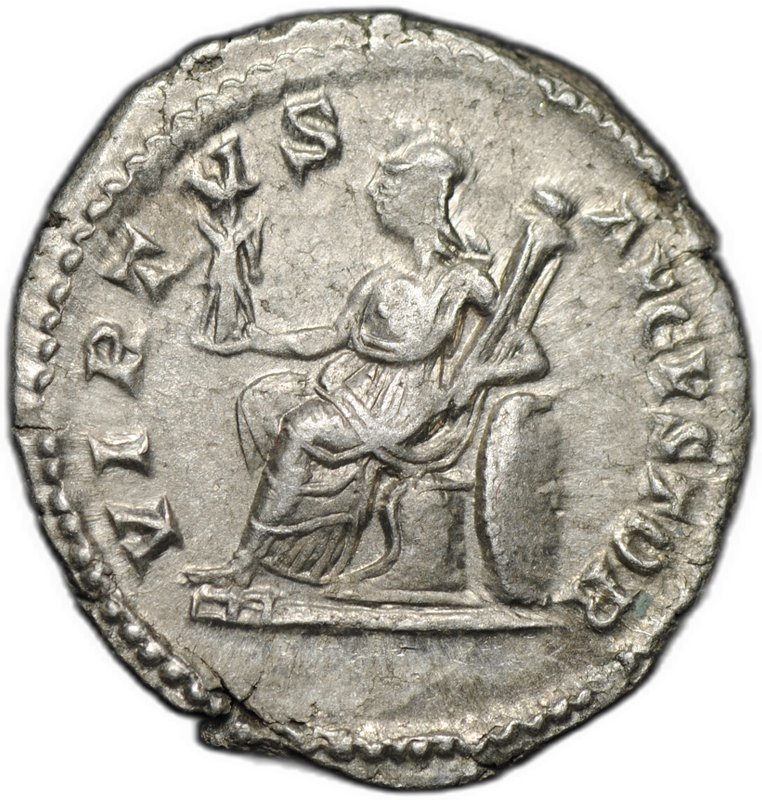 Монета Денарий 202-210 Септимий Север Рома Римская Империя