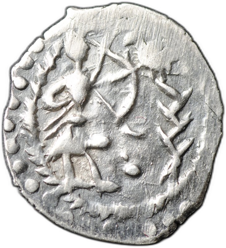 Монета Денга 1435-1450 Борис Александрович Воин с копьем и щитом | Лучник Охота на птиц Тверское княжество