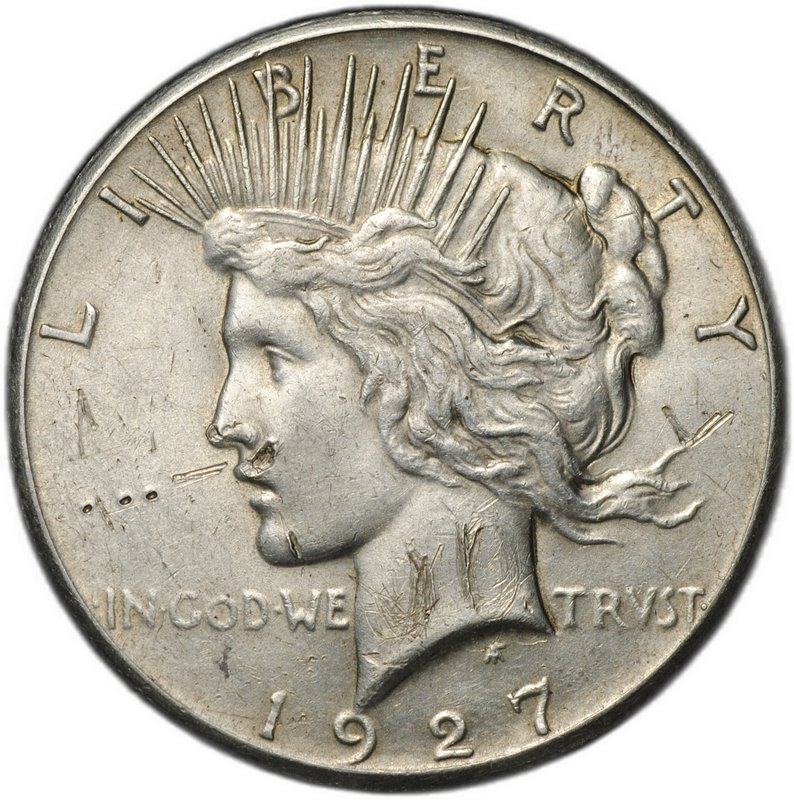 Монета 1 доллар 1927 Филадельфия США