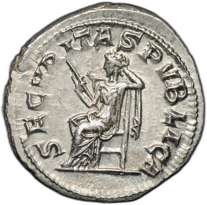 Монета Денарий 241 Гордиан III Секуритас Римская империя