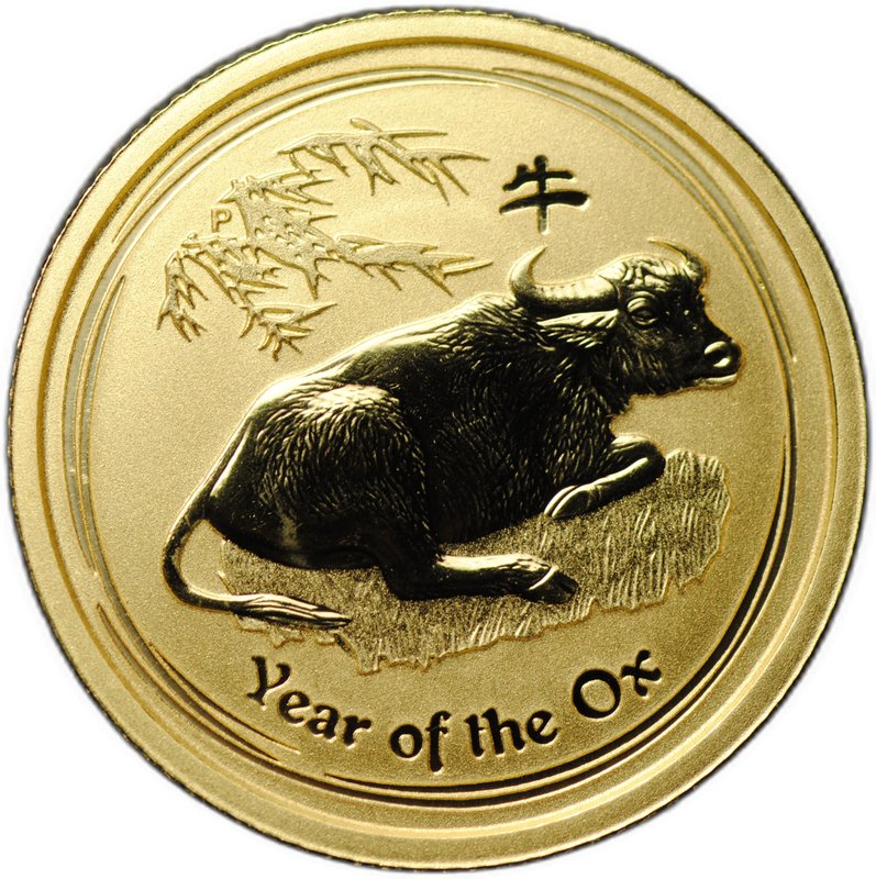 Монета 15 долларов 2009 Год Быка Лунар Австралия