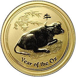 фото для Монета 15 долларов 2009 Год Быка Лунар Австралия Аверс