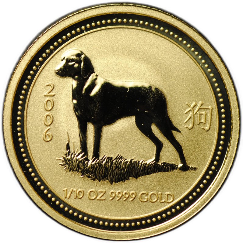 Монета 15 долларов 2006 Год Собаки Лунар Австралия