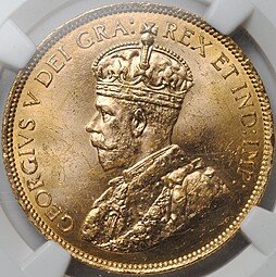 фото для Монета 10 долларов 1914 Канада слаб NGC MS 64 Аверс