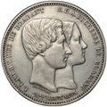 Монета 5 франков 1853 Свадьба Леопольда и Марии Генриетте 21-22 Бельгия