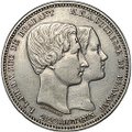 Монета 5 франков 1853 Свадьба Леопольда и Марии Генриетте 21-22 Бельгия
