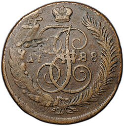 фото для Монета 5 копеек 1788 ММ Аверс