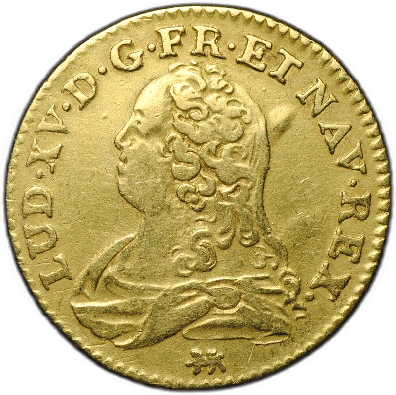 Монета 1 луидор (дьёр) 1728 T Нант Франция