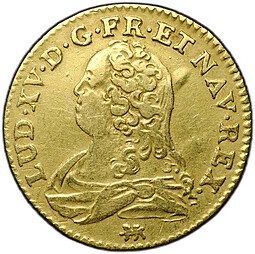 фото для Монета 1 луидор (дьёр) 1728 T Нант Франция Аверс