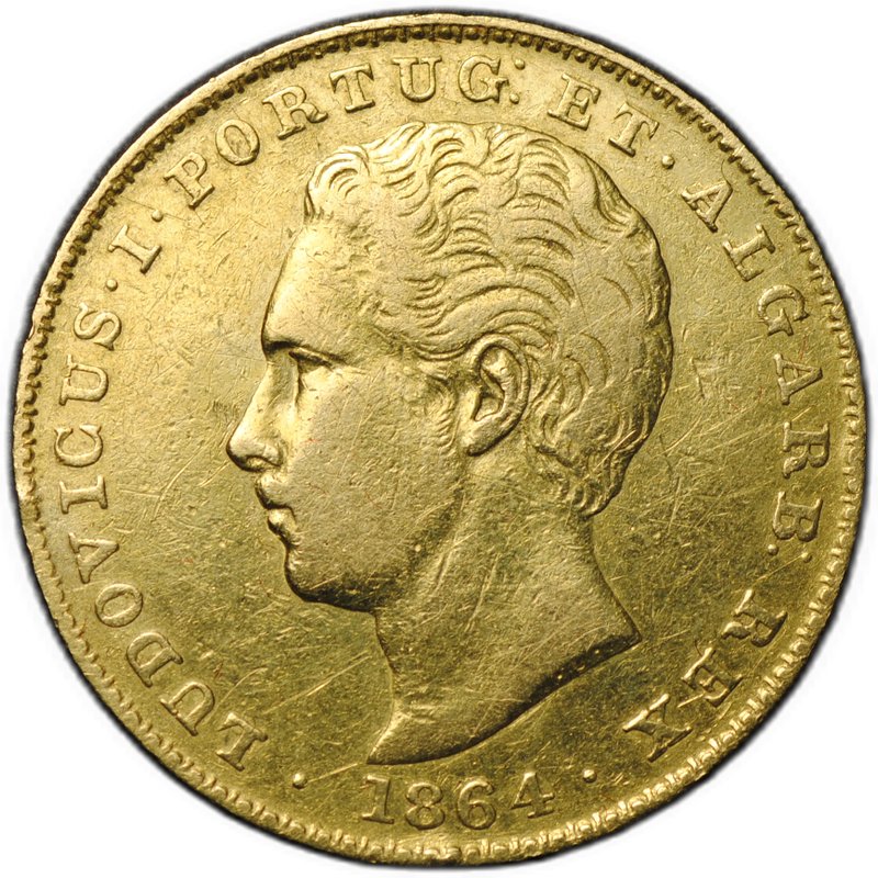 Монета 2000 рейс (реалов) 1864 Португалия