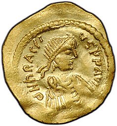 фото для Монета Тремисс (тремиссис, 1/3 солида) 610-613 Ираклий I Византия Аверс