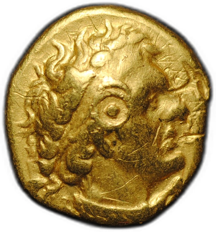 Монета Золотай триобол (тетарт, гемидрахма) 305-282 до н.э. MY Птолемей I Сотер Эллинистический Египет