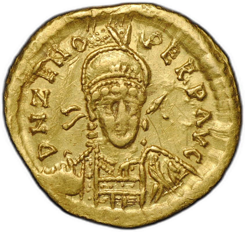 Монета Солид 476-491 Зенон Виктория Константинополь Византия Восточная Римская империя