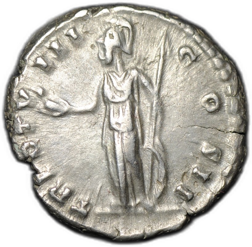 Монета Денарий 154-155 Марк Аврелий Минерва влево Римская Империя