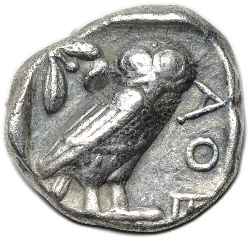 Монета Тетрадрахма 440-404 до н.э. классическая Сова Афины Аттика