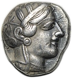 фото для Монета Тетрадрахма 440-404 до н.э. классическая Сова Афины Аттика Аверс
