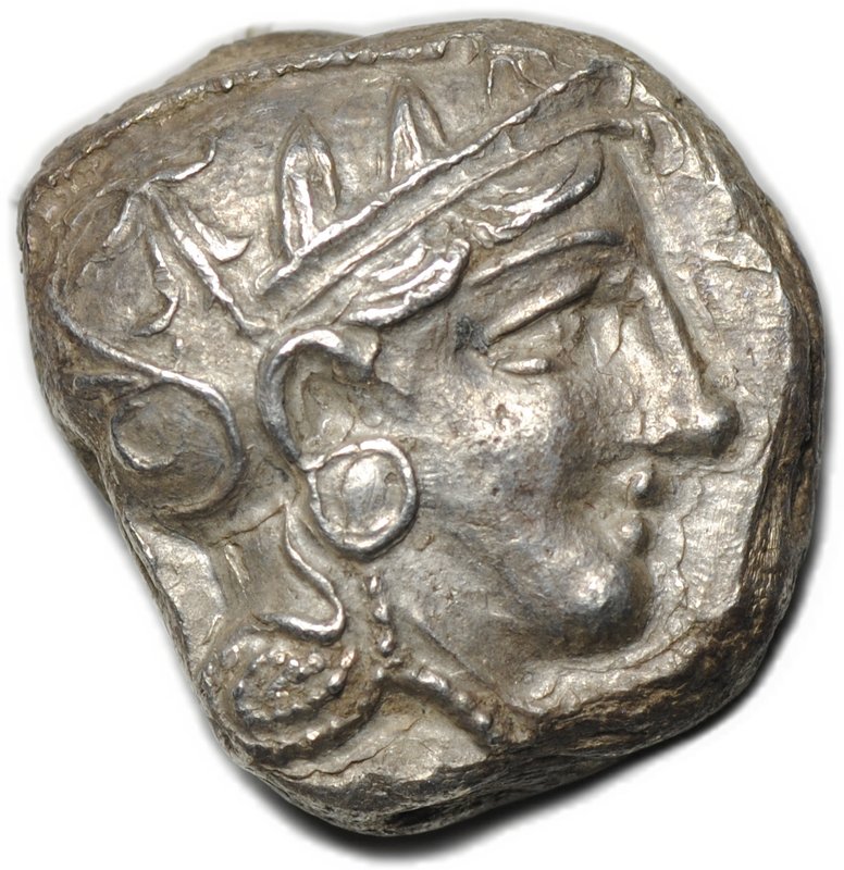 Монета Тетрадрахма 393-355 до н.э. поздняя Сова Афины Аттика