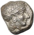 Монета Тетрадрахма 393-355 до н.э. поздняя Сова Афины Аттика