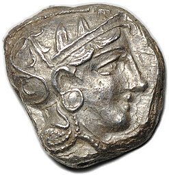 фото для Монета Тетрадрахма 393-355 до н.э. поздняя Сова Афины Аттика Аверс