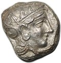 Монета Тетрадрахма 393-355 до н.э. поздняя Сова Афины Аттика