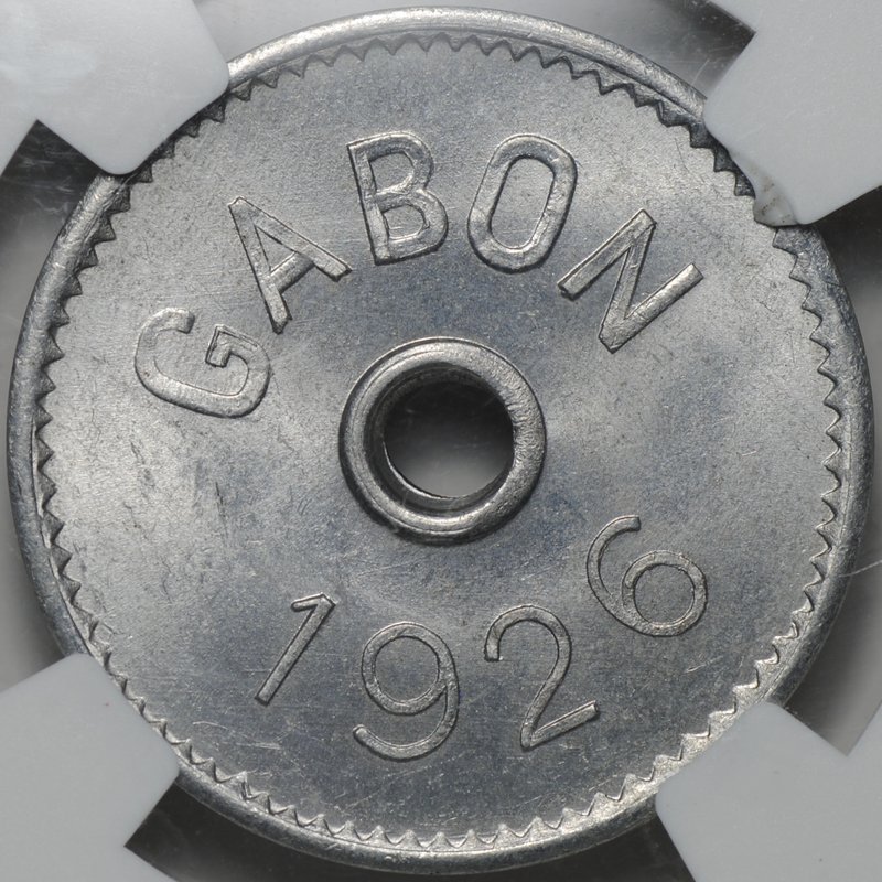 Налоговый жетон (токен) 1926 Французский Габон слаб NGC MS 64