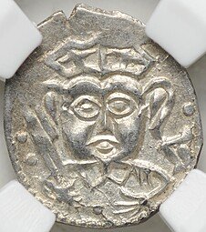 фото для Монета Денга 1425-1460 Довмонт Д | Легенда Псковская республика Псков слаб ННР MS 61 Аверс