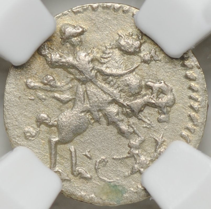 Монета 1 копейка 1718 L серебро слаб ННР XF Det.