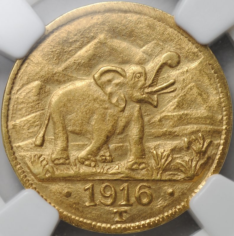 Монета 15 рупий 1916 T Слон Германская Восточная Африка слаб NGC MS 61