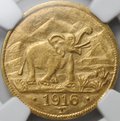 Монета 15 рупий 1916 T Слон Германская Восточная Африка слаб NGC MS 61