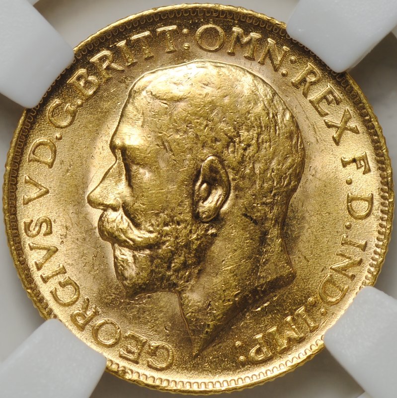 Монета 1 соверен (фунт) 1911 Великобритания слаб ННР MS 60