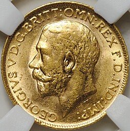 фото для Монета 1 соверен (фунт) 1911 Великобритания слаб ННР MS 60 Аверс