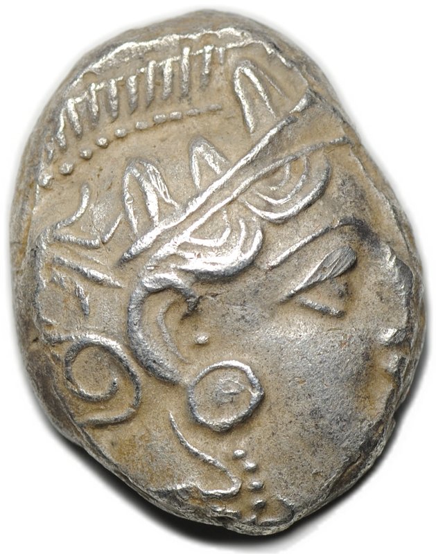 Монета Тетрадрахма 393-355 до н.э. поздняя Сова Афины Аттика