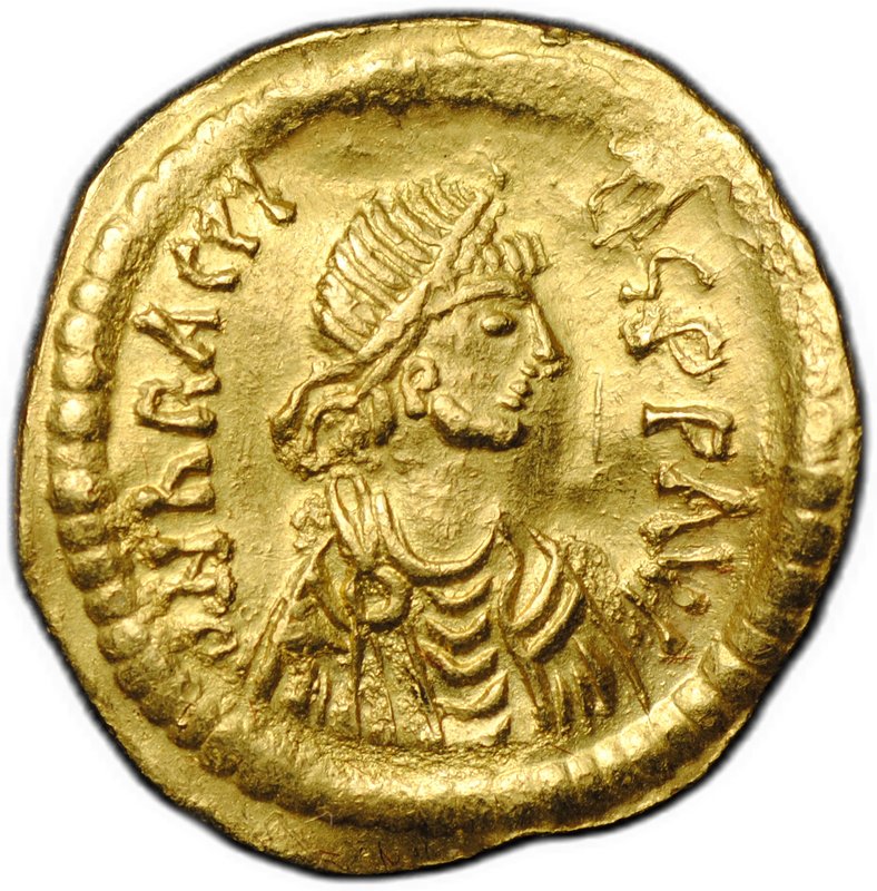 Монета Тремисс (тремиссис, 1/3 солида) 610-613 Ираклий I Византия