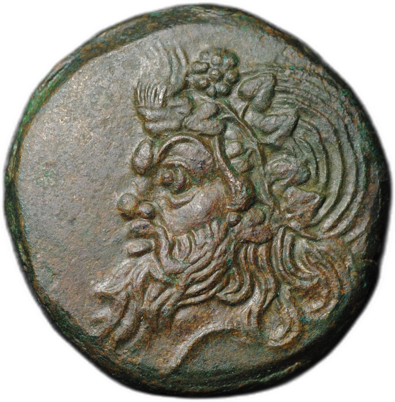 Монета Обол 320-310 до н.э. Сатир | Лук, стрела Перисад I Пантикапей Боспорское царство Боспор
