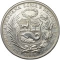 Монета 1 соль 1896 F. Перу