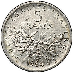 фото для Монета 5 франков 1964 Франция Аверс