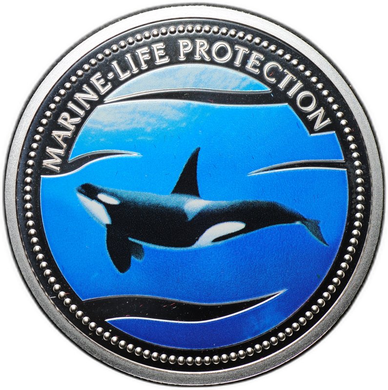 Монета 5 долларов 2003 Защита морской жизни - Косатка Палау