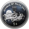 Монета 5 долларов 2003 Защита морской жизни - Косатка Палау