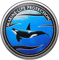 фото для Монета 5 долларов 2003 Защита морской жизни - Косатка Палау Аверс